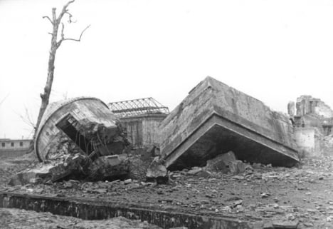 The Bunker as it was destroyed in 1947. Photo: Federal Archives